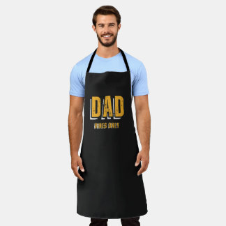Delantal El papá amarillo blanco sólo vibra el Apron
