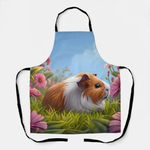 Delantal El paraíso de las flores rosas de los cerdos de Gu