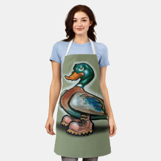 Delantal El pato en los botes de trabajo