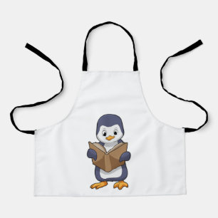 Delantal El pingüino está nervioso con el libro