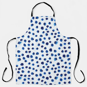 Delantal El polka azul acuarela marca un patrón ininterrump