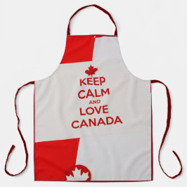 Delantal El programa de impresión "Keep Calm and Love Canad