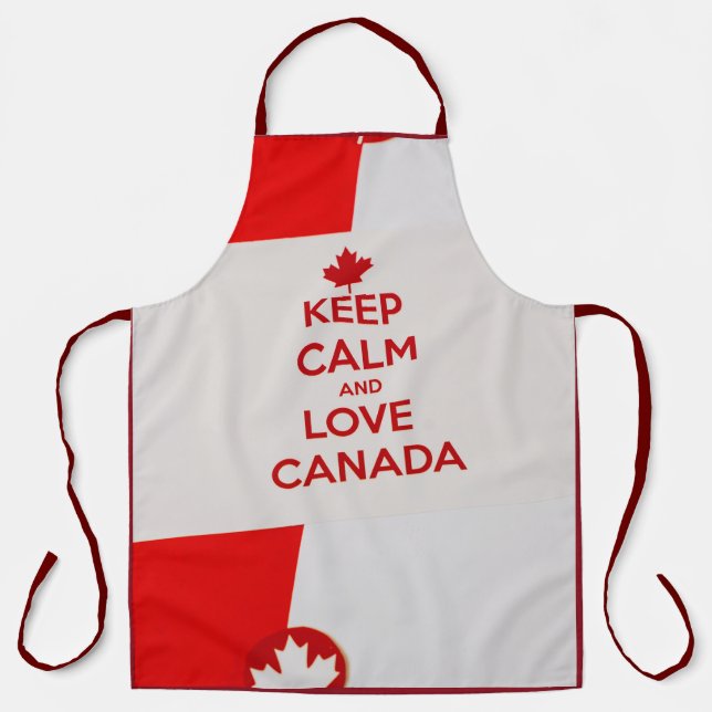 Delantal El programa de impresión "Keep Calm and Love Canad (Anverso)