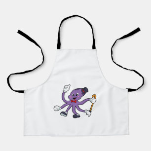 Delantal El pulpo como mago con Gorra