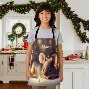 Delantal El ratón lindo celebra a los Navidades - niños