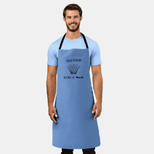 Delantal El Rey azul y personalizado de Bark gracioso