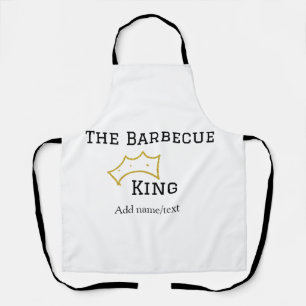 Delantal El rey de la Barbacoa corona nombre texto cocina m
