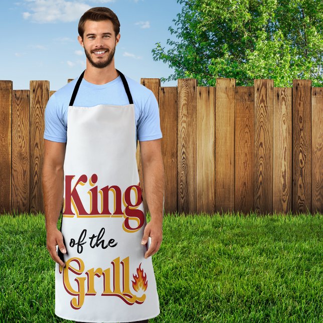 Delantal El rey de la parrillada (Best Barbecue Apron For Men. King of the Grill)