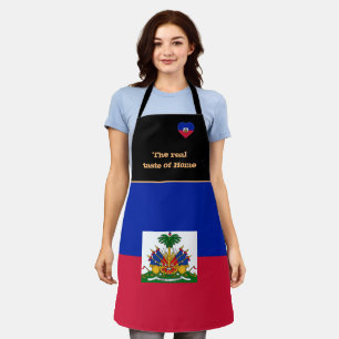 Delantal El sabor de casa y la bandera haitiana, Haití/coc