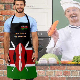 Delantal El sabor de casa y la bandera keniana, cocina keni