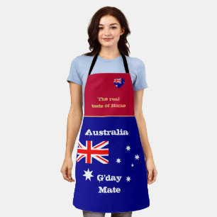 Delantal El sabor del hogar y la bandera australiana/la coc