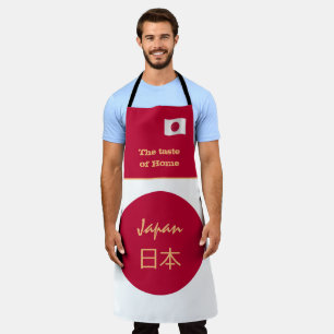 Delantal El sabor del hogar y la bandera japonesa, Japón/