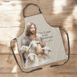 Delantal El Señor es mi salmo pastor 23<br><div class="desc">El Salmo 23 es conocido como el "Salmo de Fe" y es un pasaje favorito de las Escrituras amadas por muchos. Este delantal con la temática de la Biblia representa al Buen Pastor - Jesús sujetando sus ovejas. Este Salmo ha sido un consuelo para los fieles a lo largo de...</div>