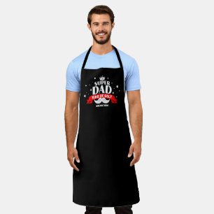 Delantal El súper papá rey del Grill Grillmaster Negro