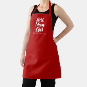 Delantal El texto del guión del personalizado rojo de la me