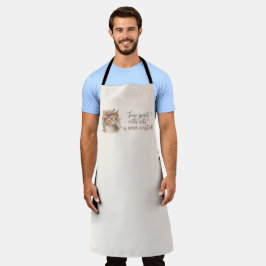 Delantal El Tiempo Que Se Dedica Con El Diseño De Acuarela