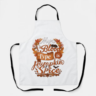 Delantal El tipo de sangre es gato negro de Halloween Pumpk