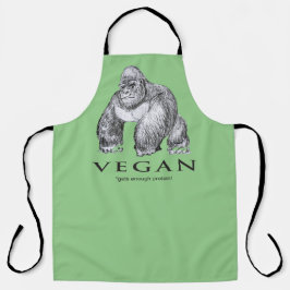 Delantal El vegan gorilla tiene suficiente gracia proteica