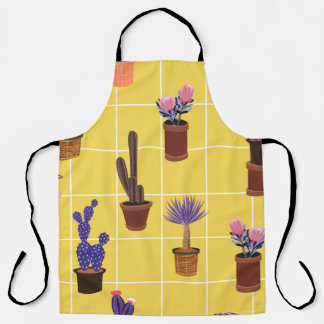 Delantal El verano brillante lindo Cactus en muchos tipos d