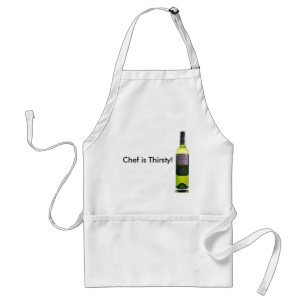 Delantal ¡el vino, cocinero tiene sed!