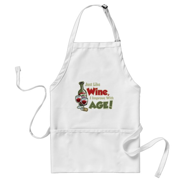 Delantal El vino mejora con edad (Frente)