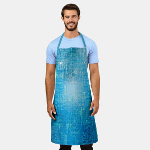 Delantal Electric Blue Cyber Tech Blueprint Total