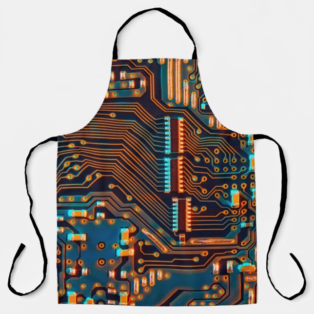 Delantal Electronic circuit board close up. background,boar (Anverso)