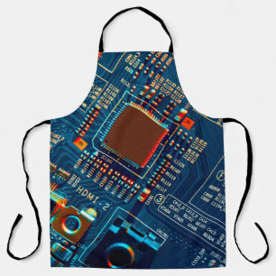 Delantal Electronic circuit board close up. electronic,micr