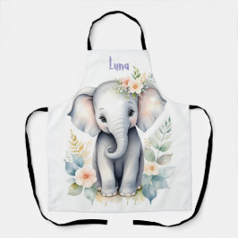 Delantal Elefante bebé floreciente