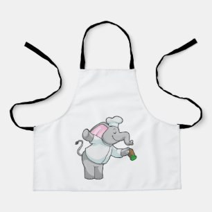 Delantal Elefante como chef con agitador de sal