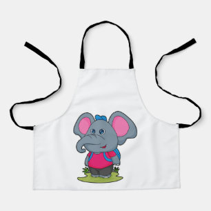 Delantal Elefante como excursionista con mochila