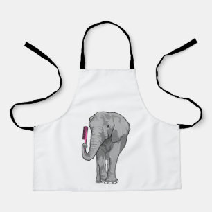 Delantal Elefante como peluquero con comb