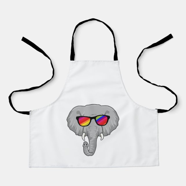 Delantal Elefante con gafas de sol (Anverso)