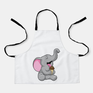 Delantal Elefante con helado de chocolate