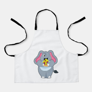 Delantal Elefante con pizza