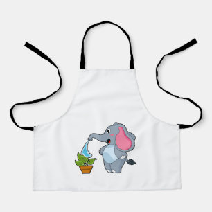 Delantal Elefante con planta