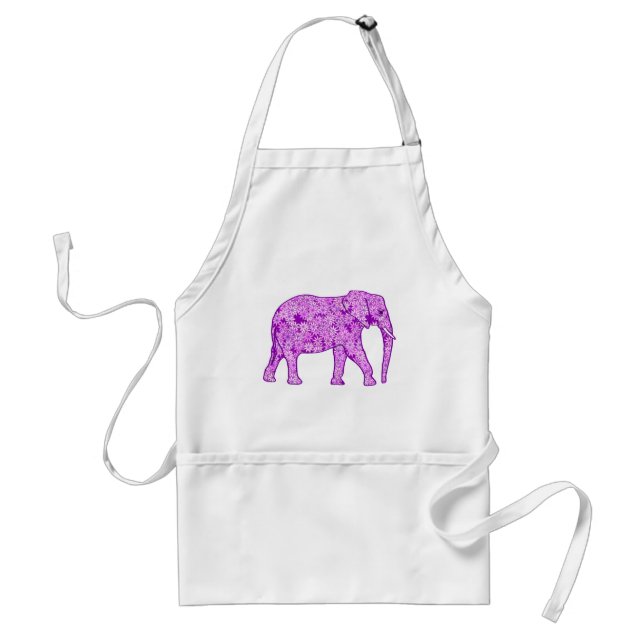Delantal elefante de flores - ametismo morado (Frente)