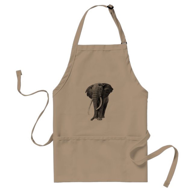 Delantal Elefante de toros - Dibujo a lápiz (Frente)