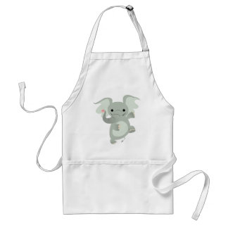 Delantal Elefante del dibujo animado del baile que cocina