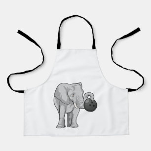 Delantal Elefante en el Bowling con bolas