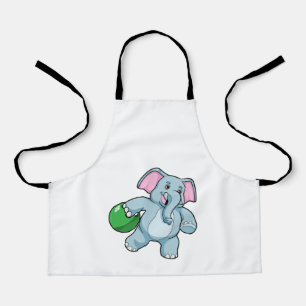 Delantal Elefante en el Bowling con bolas