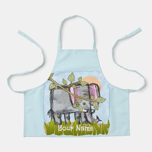 Delantal Elefante Escondiéndose (Anverso)
