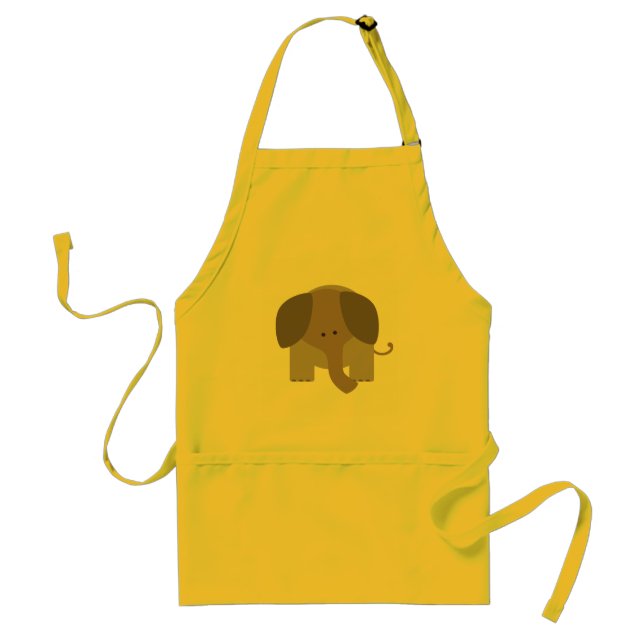 Delantal Elefante lindo de Brown (Frente)