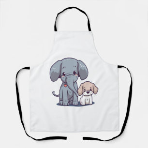Delantal Elefante lindo y perro