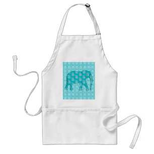 Delantal Elefante paisley - turquesa y aqua