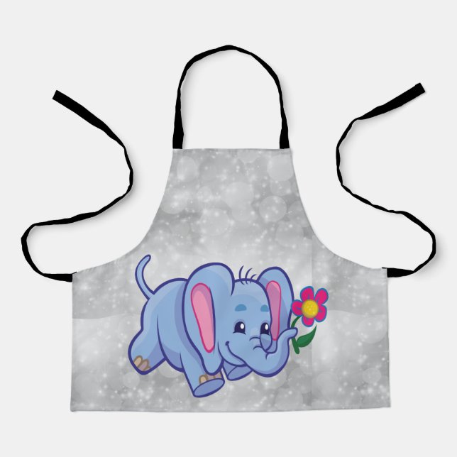 Delantal elefante personalizado lindo (Anverso)