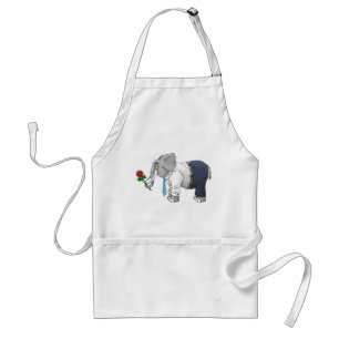 Delantal Elefante Romántico del Día de San Valentín