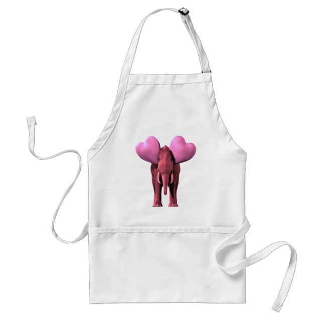 Delantal Elefante rosa romántico (Frente)