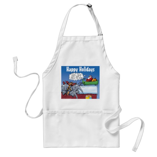 Delantal Elefantes de Santas Personalizados navideñas diver (Frente)