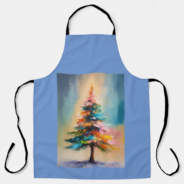 Delantal "Elegancia alegre: Apron árbol de Navidad" (Anverso)